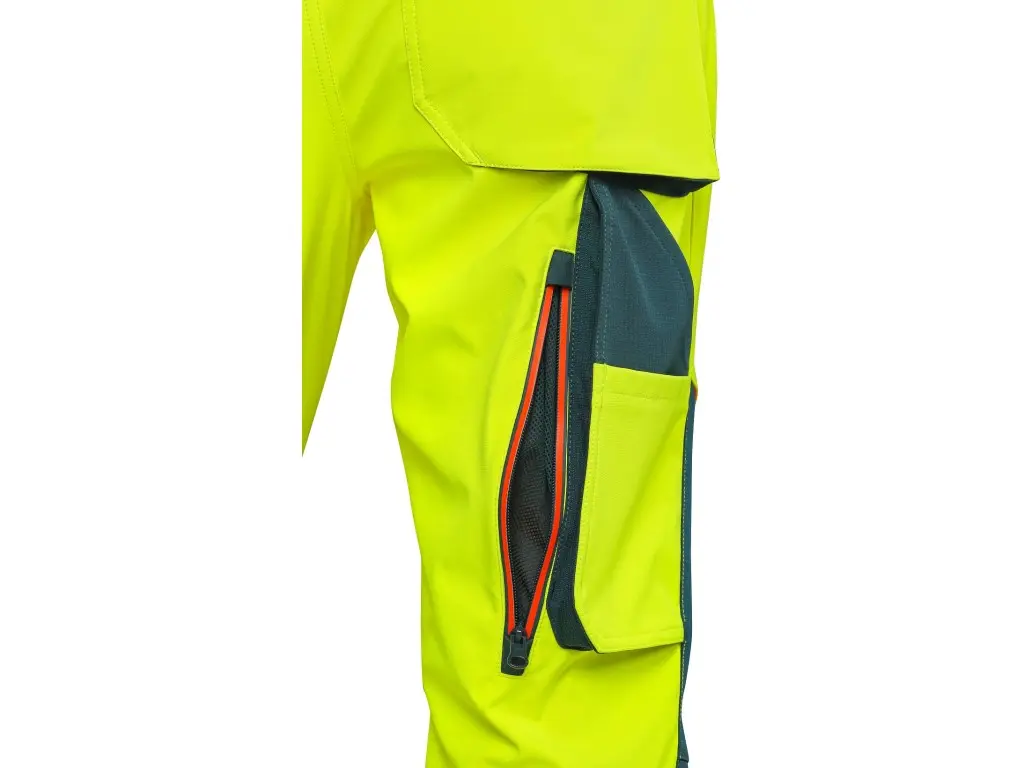 CANIS CXS BEDFORD výstražné pánské softshellové kalhoty žlutá/petrolová - Obrázek 5