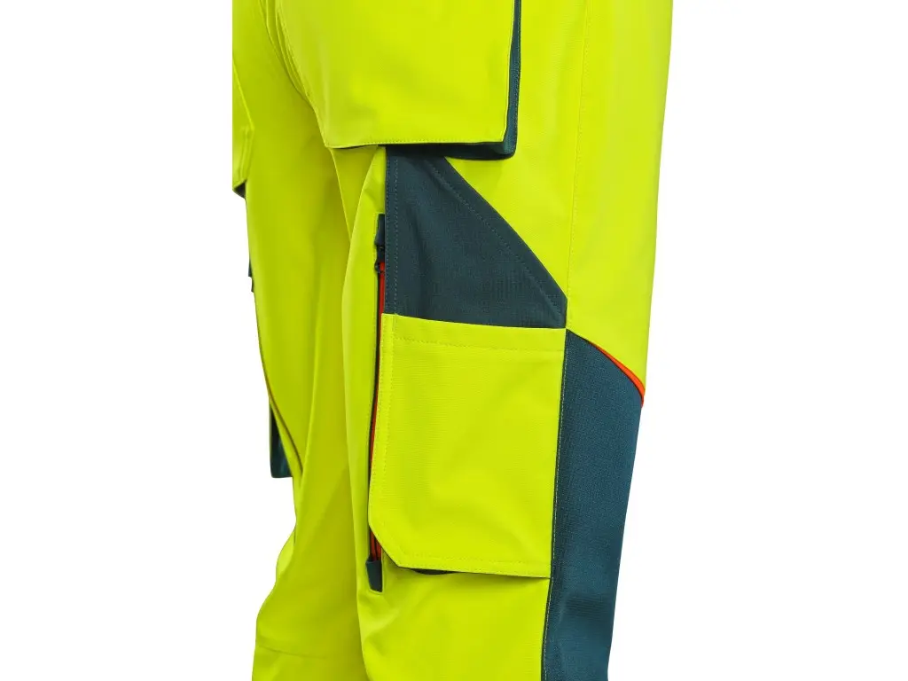 CANIS CXS BEDFORD výstražné pánské softshellové kalhoty žlutá/petrolová - Obrázek 6
