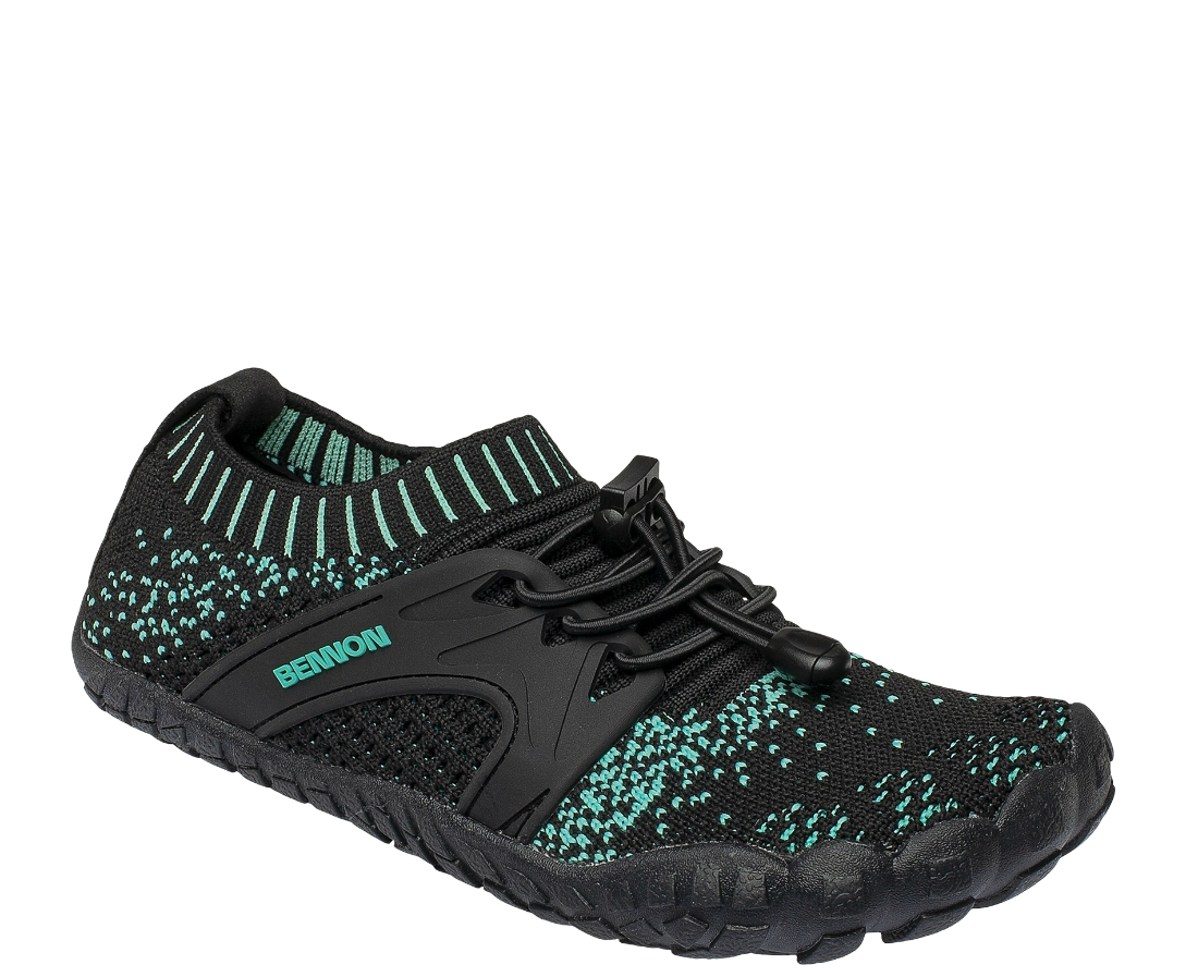 BENNON BOSKY Junior Dětské barefoot boty tyrkysovo-černé pravá strana