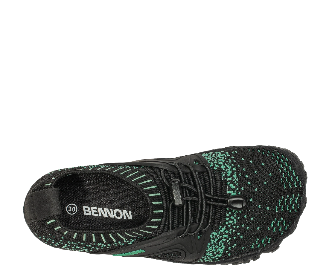 BENNON BOSKY Junior Dětské barefoot boty tyrkysovo-černé shora