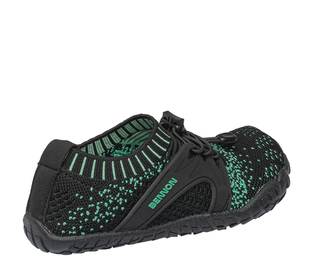 BENNON BOSKY Junior Dětské barefoot boty tyrkysovo-černé vnější strana od paty