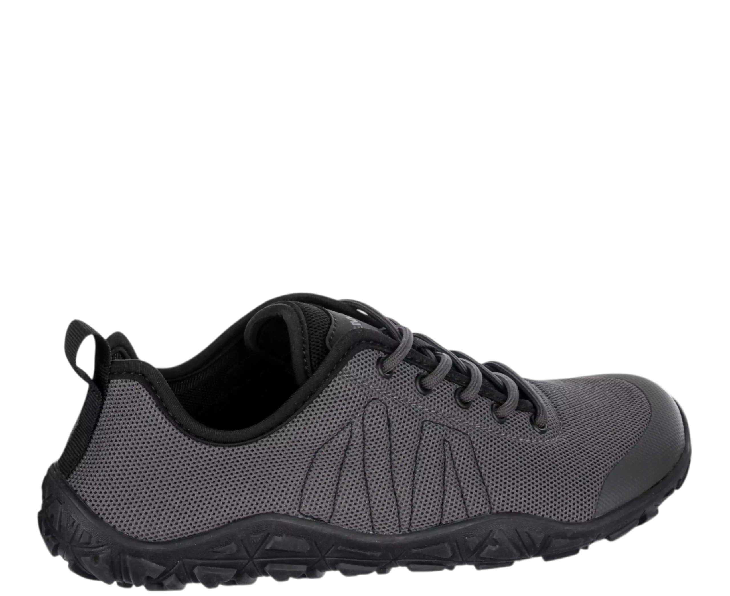 BENNON BAREFOOT BREEZE GREY – Lehká barefoot obuv šedá pohled z boku pata