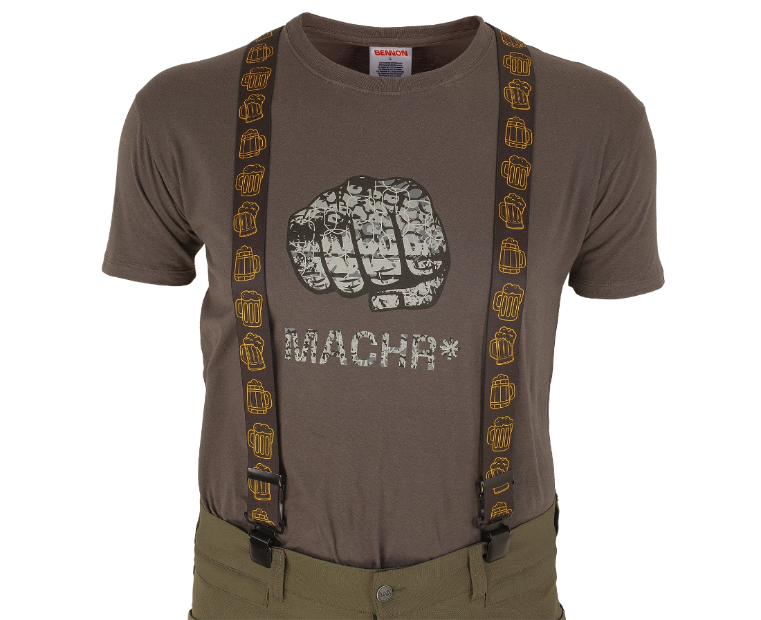 BENNON BENNONKY BEER BRACES BLACK/YELLOW - Šle pánské černo-žluté ze předu