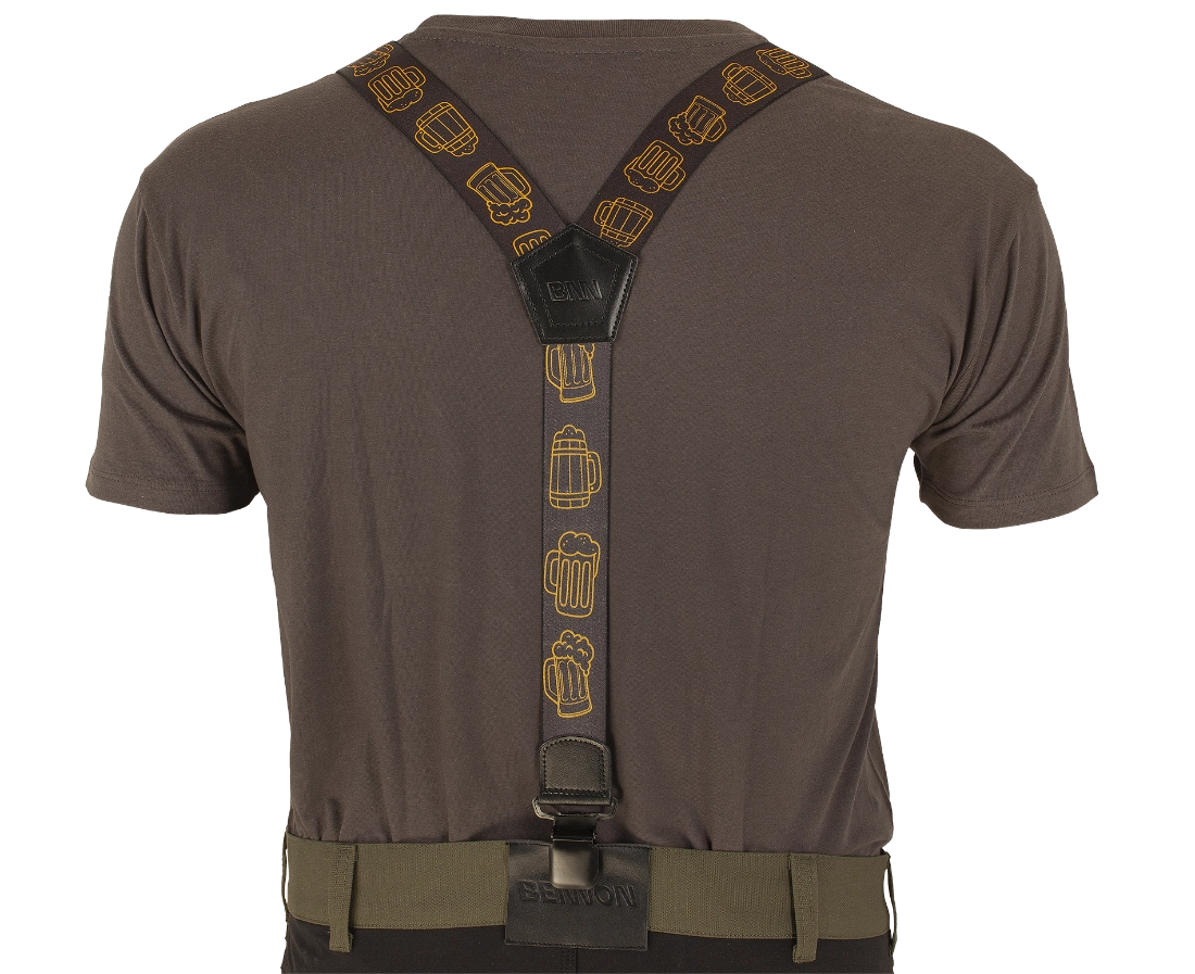 BENNON BENNONKY BEER BRACES BLACK/YELLOW - Šle pánské černo-žluté ze zadu