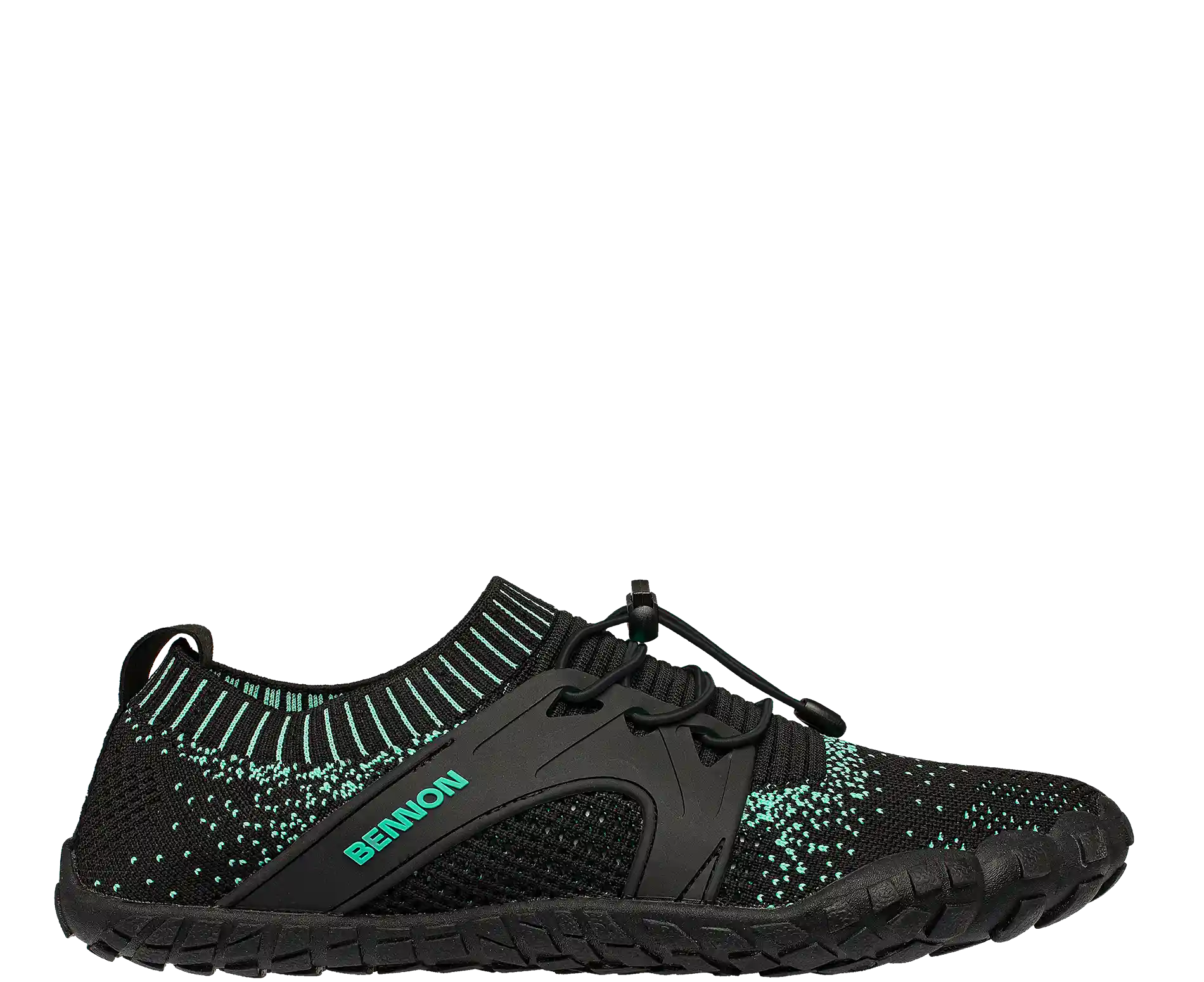 BENNON BOSKY TRG-BLACK Barefoot obuv tyrkysovo-černá boční pohled z profilu