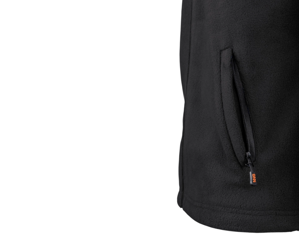 BENNON FLEECE SWEATSHIRT BLACK Fleecová mikina na zip pánská černá kapsa