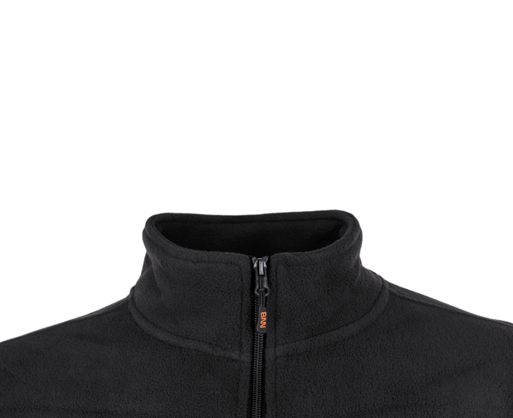 BENNON FLEECE SWEATSHIRT BLACK Fleecová mikina na zip pánská černá límec