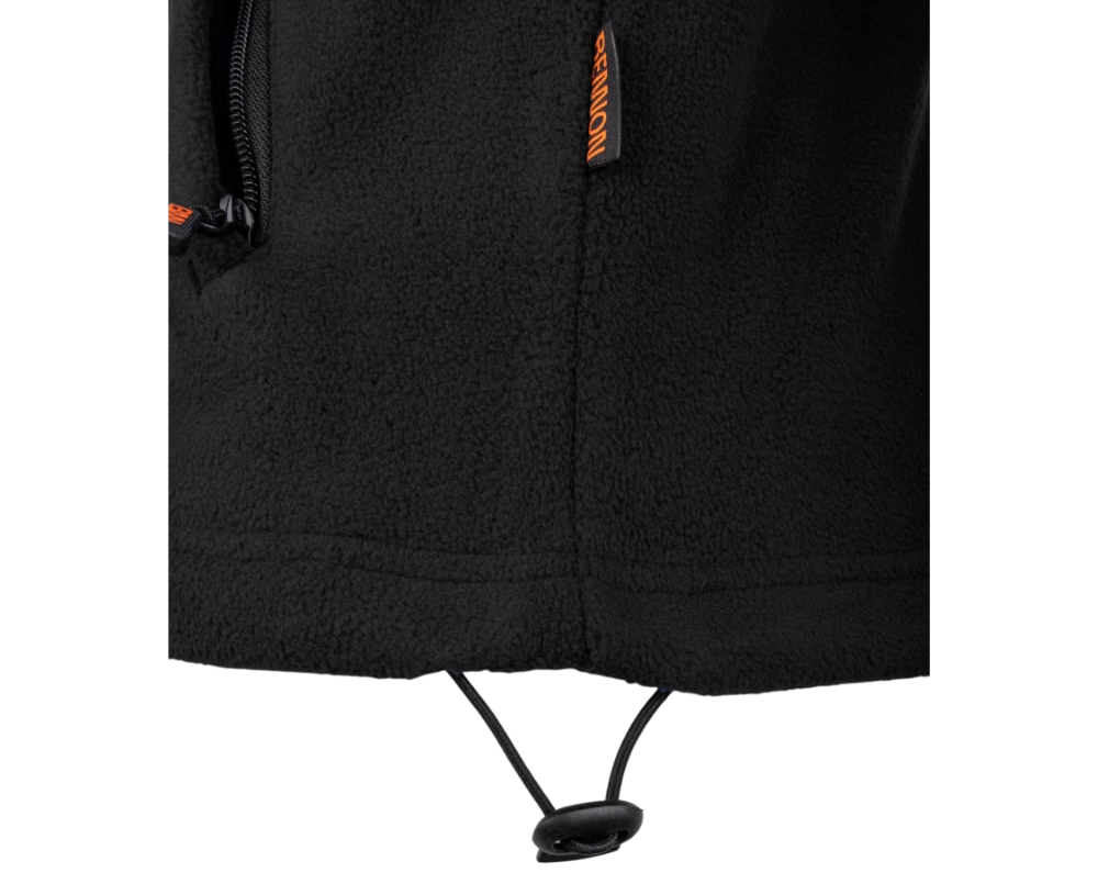 BENNON FLEECE SWEATSHIRT BLACK Fleecová mikina na zip pánská černá stahování na gumičku