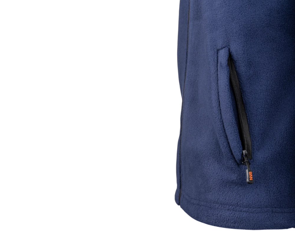 BENNON FLEECE SWEATSHIRT DARK BLUE fleecová mikina na zip pánská modrá kapsa