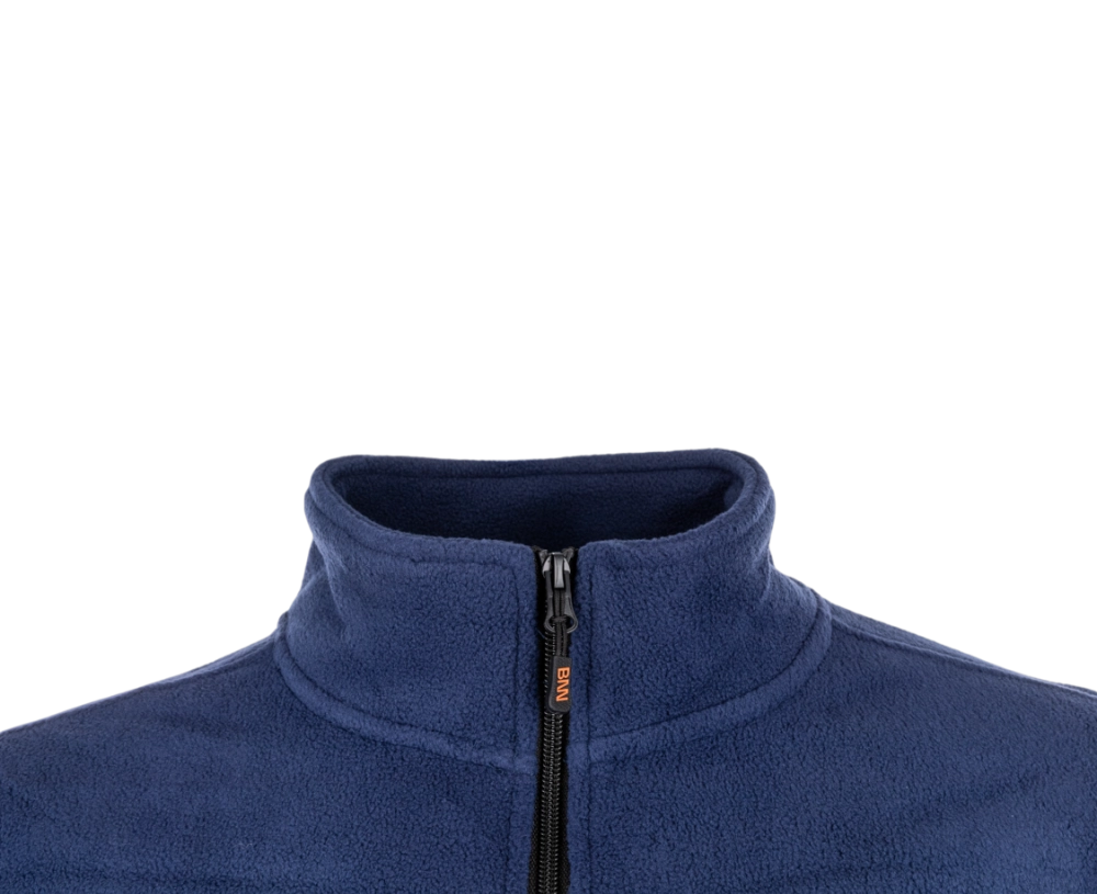 BENNON FLEECE SWEATSHIRT DARK BLUE fleecová mikina na zip pánská modrá límec