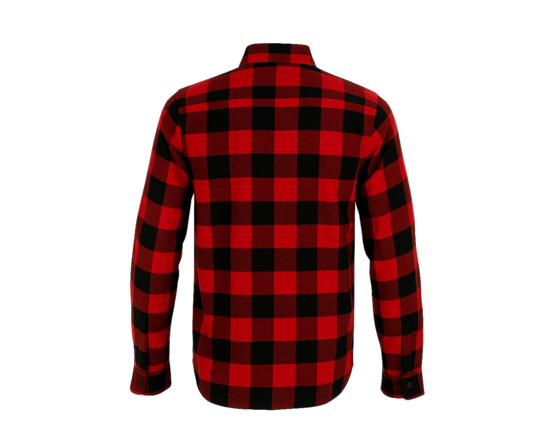 BENNON PIPPO SHIRT RED/BLACK pánská flanelová košile červeno-černá ze zadu