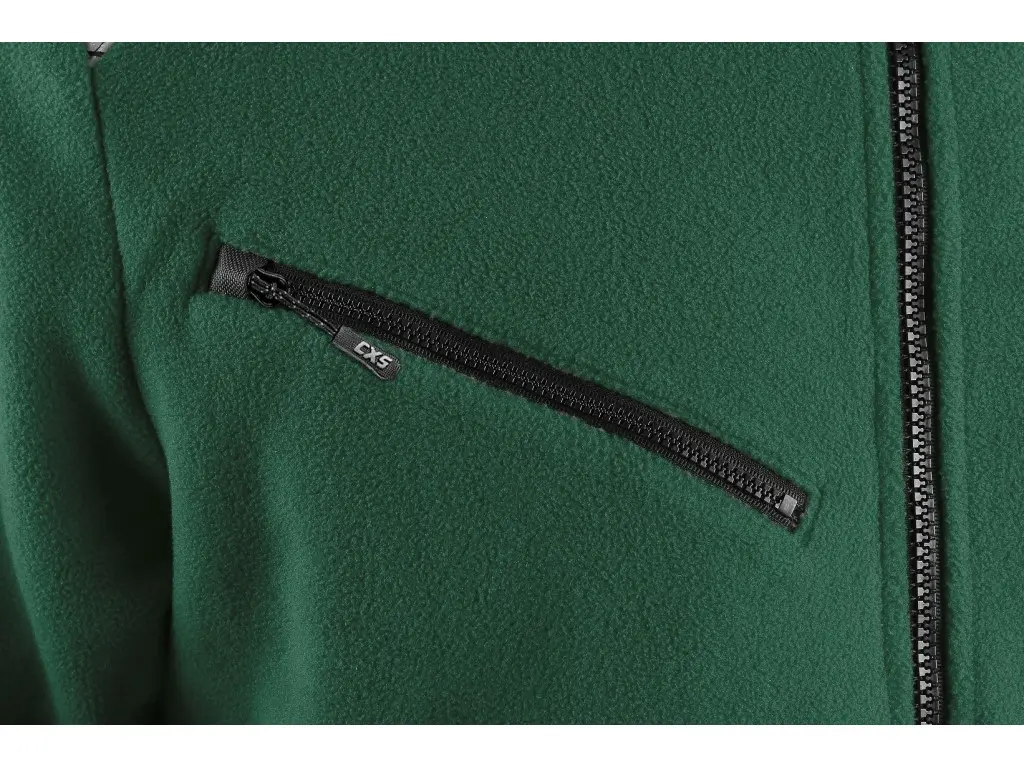 Canis CXS 4ENVI SOLIS Pánská fleecová mikina zeleno-černá kapsa