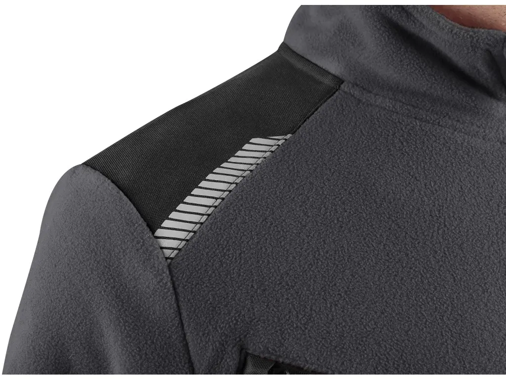 Canis CXS 4ENVI SOLIS - Pánská fleecová mikina šedo-černá rameno