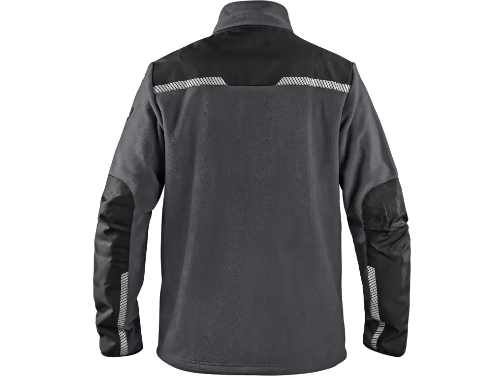 Canis CXS 4ENVI SOLIS - Pánská fleecová mikina šedo-černá ze zadu