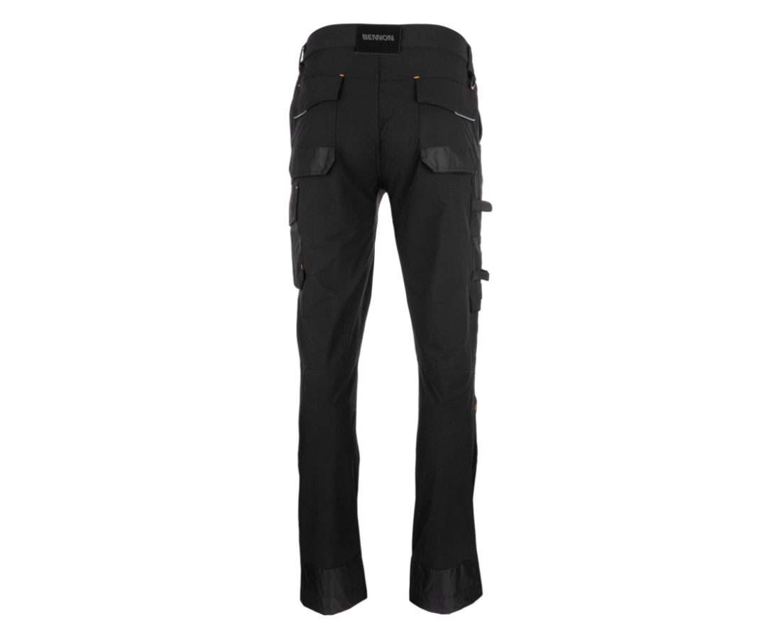 Strečové pracovní kalhoty Bennon Argon černo šedé ze zadu