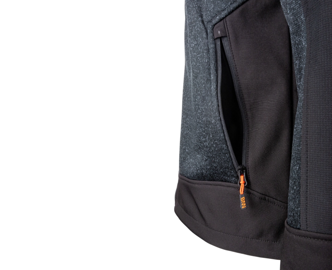 BENNON NORTOS mikina s kožešinou šedo-černá kapsa