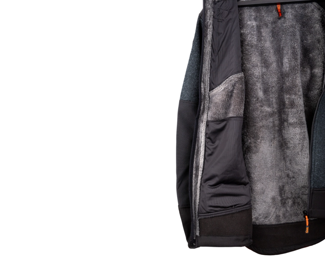 BENNON NORTOS mikina s kožešinou šedo-černá kožíšek