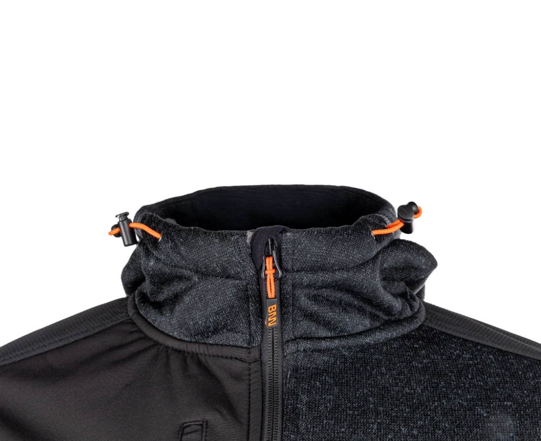 BENNON NORTOS mikina s kožešinou šedo-černá límec