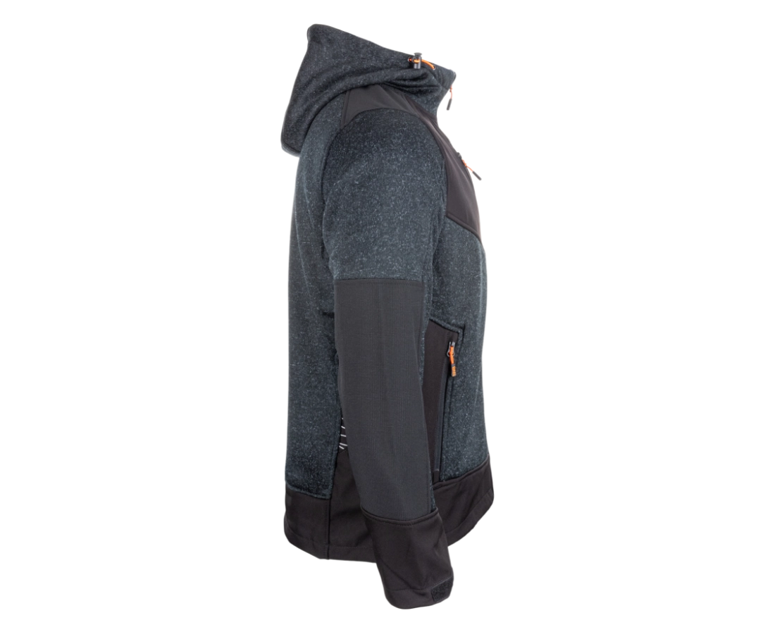 BENNON NORTOS mikina s kožešinou šedo-černá z boku