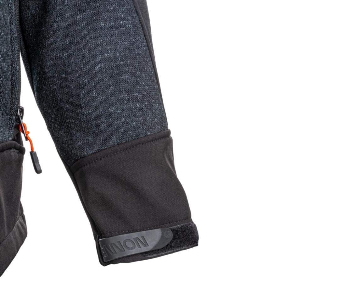 BENNON NORTOS mikina s kožešinou šedo-černá rukáv