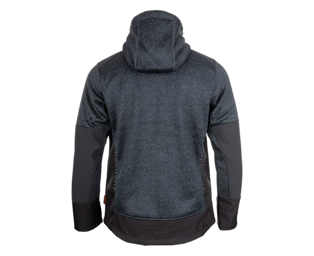 BENNON NORTOS mikina s kožešinou šedo-černá ze zadu