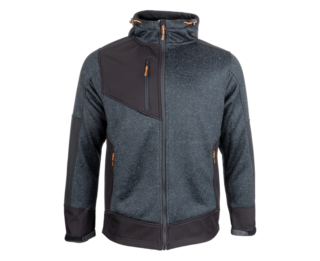 BENNON NORTOS mikina s kožešinou šedo-černá