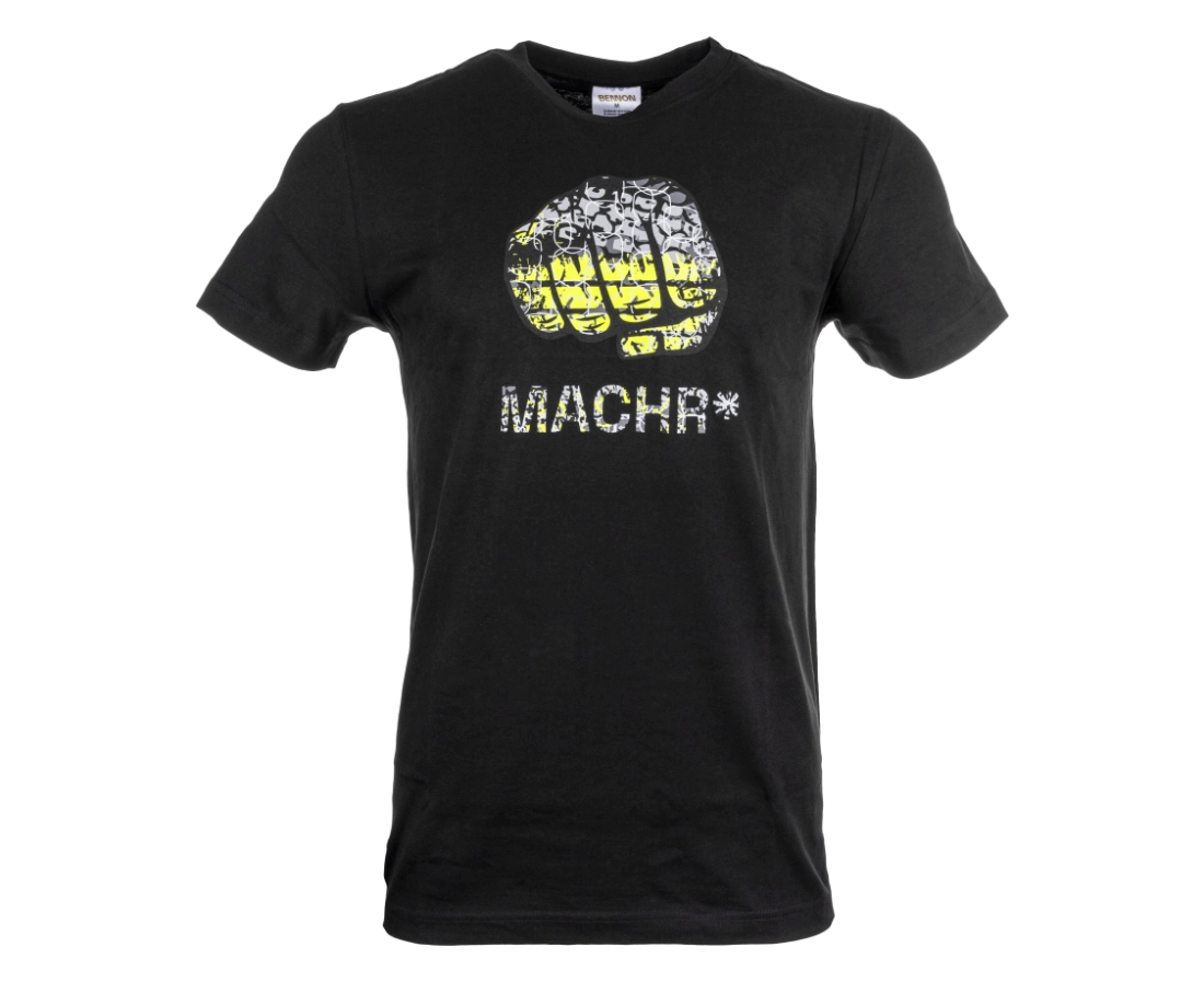 Bennon PREDATOR T-SHIRT BLACK/GREEN Pánské bavlněné tričko s potiskem Machr
