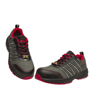 Lehká pracovní obuv Bennon VECTRA S1P ESD NM GREY/RED LOW, bezpečnostní, šedá