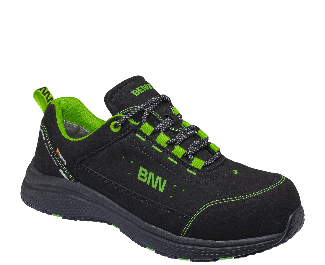 BENNON WIDEON S1PS ESD 4WIDE LOW - Pracovní boty S1PS extra široké, černo-zelené
