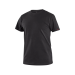 Pánské pracovní a volnočasové tričko CXS Nolan v černé barvě, detail kvalitního pružného úpletu s krátkým rukávem