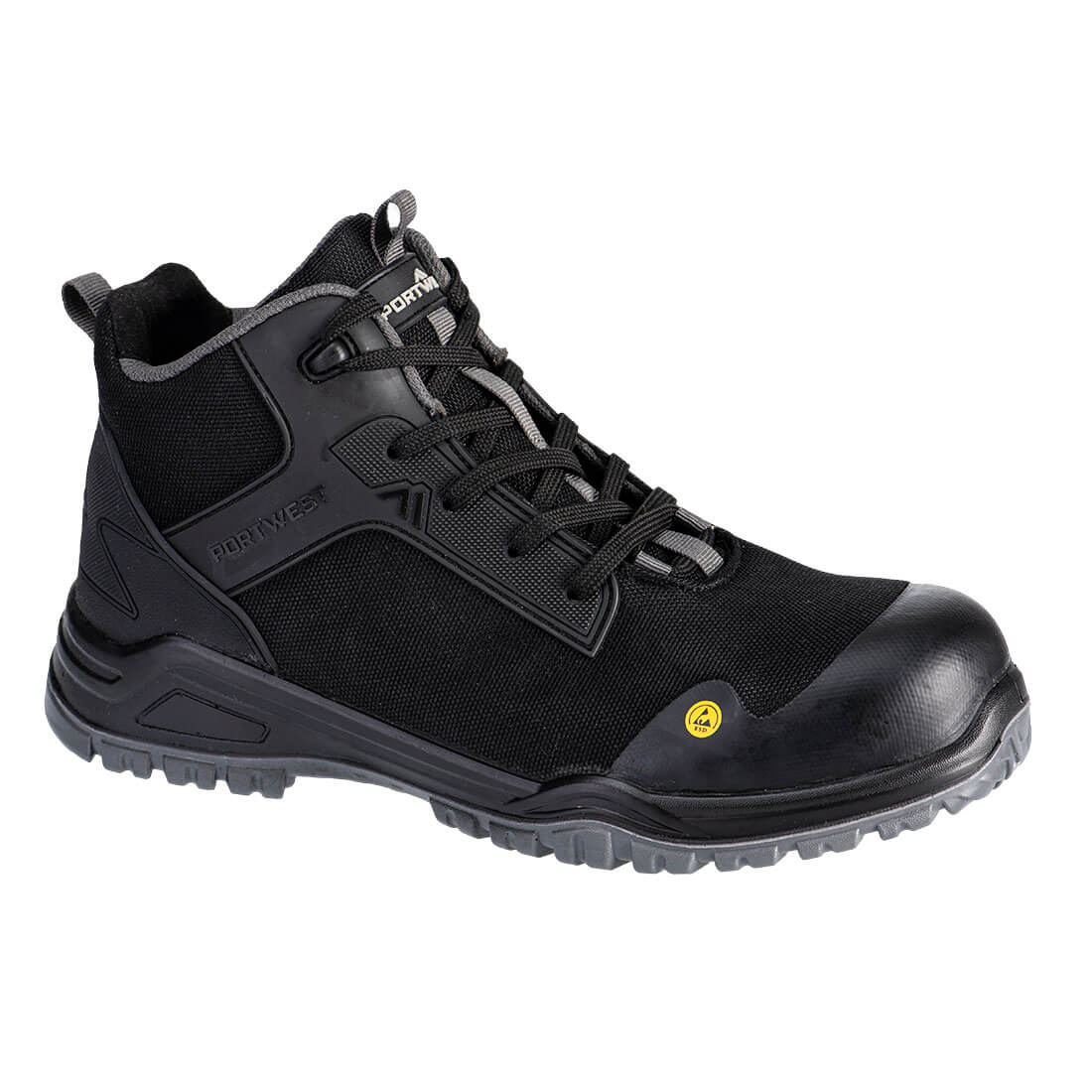 Kompozitní kotníková bota Portwest Girder Mid Boot S3S ESD SR FO FE01 černo šedá