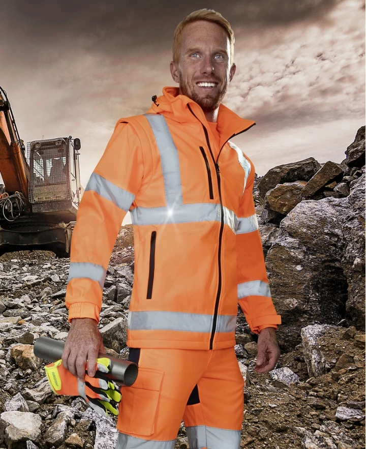 ARDON REF502 Nepromokavá reflexní softshellová bunda 2v1 Hi-Vis oranžová