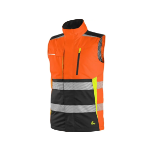 CANIS CXS BENSON Bezpečnostní výstražná zateplená vesta oranžovo-černá Hi-Vis