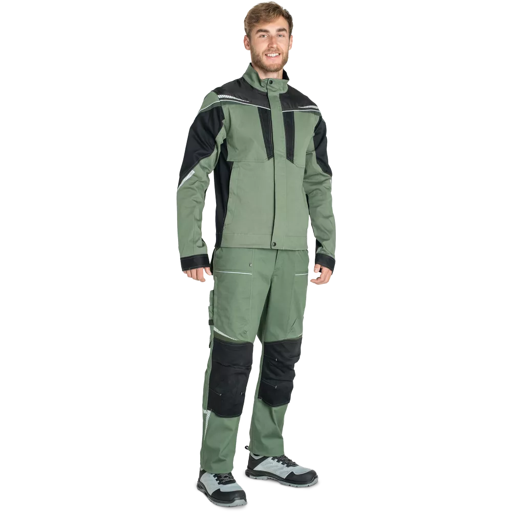 Pružná pracovní bunda ČERVA STIRLING STRETCH s praktickými kapsami, zelená