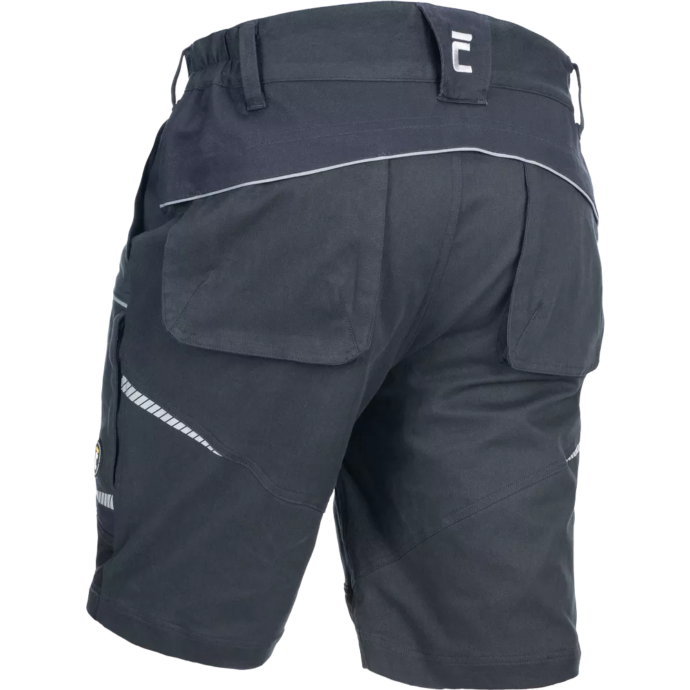 Outdoor kraťasy ČERVA STIRLING STRETCH pánské pracovní stretch šortky černé ze zadu