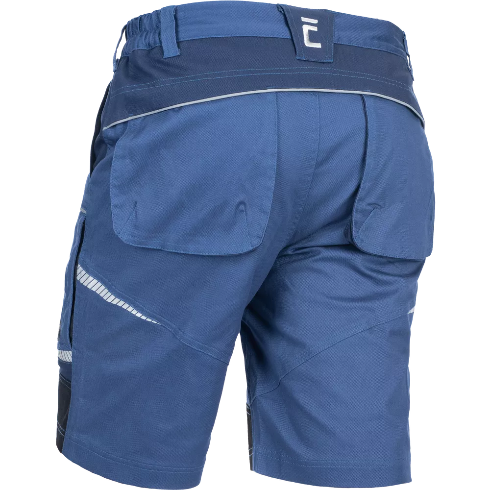 Outdoor kraťasy ČERVA STIRLING STRETCH pánské pracovní stretch šortky modré ze zadu