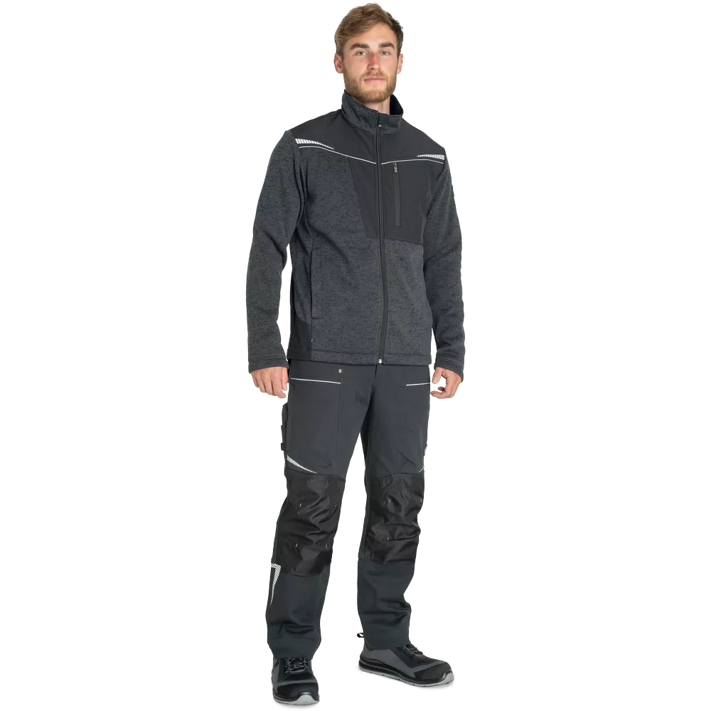 Pánský svetr Cerva Stirling Stretch, pracovní mikina na zip s kapsami černá image