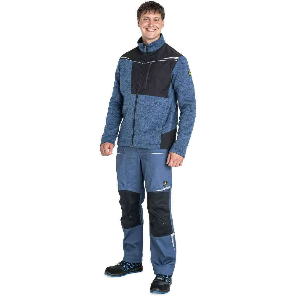 Pánský svetr Cerva Stirling Stretch, pracovní mikina na zip s kapsami modrá image