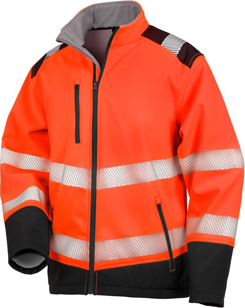 Bezpečnostní bunda COTTON CLASSICS RESULT R476X pánská reflexní softshellová bunda Hi-Vis oranžová