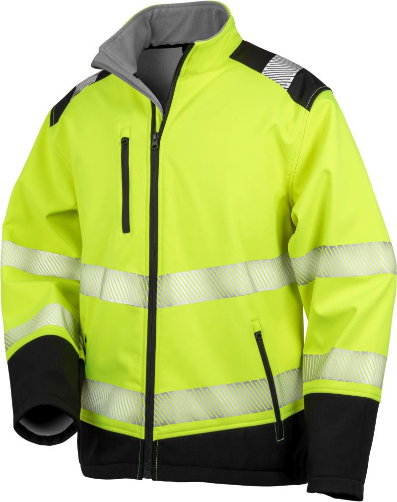 Bezpečnostní bunda COTTON CLASSICS RESULT R476X pánská reflexní softshellová bunda Hi-Vis žlutá