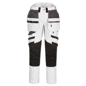 Strečové slim fit montérky s odepínacími kapsami Portwest DX3 Holster DX440 bílo šedá