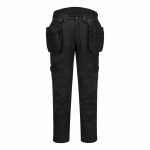Strečové slim fit montérky s odepínacími kapsami Portwest DX3 Holster DX440 celočerná