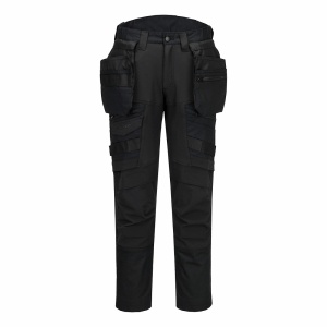 Strečové slim fit montérky s odepínacími kapsami Portwest DX3 Holster DX440 celočerná