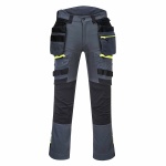 Strečové slim fit montérky s odepínacími kapsami Portwest DX3 Holster DX440 ocelově šedá
