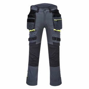Strečové slim fit montérky s odepínacími kapsami Portwest DX3 Holster DX440 ocelově šedá