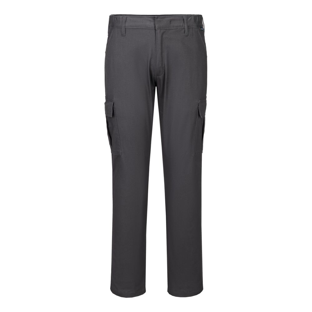 Slim fit strečové kalhoty Portwest Combat S231 ocelově šedá