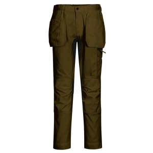 Strečové pracovní kalhoty Portwest WX2 Eco Holster CD883 olivově zelená