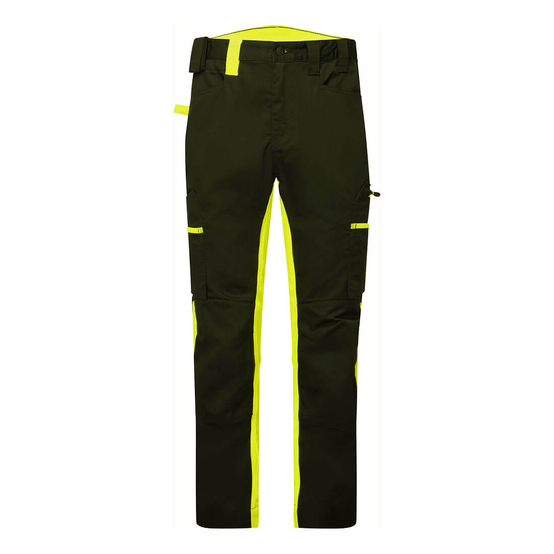 Strečové pracovní kalhoty Portwest WX2 Eco Stretch Trade CD881 černo žlutá