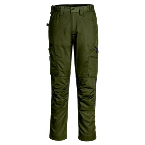Strečové pracovní kalhoty Portwest WX2 Eco Stretch Trade CD881 olivově zelená